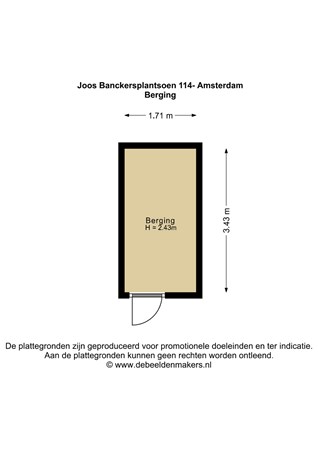 Floorplan - Joos Banckersplantsoen 114, 1056 LD Amsterdam